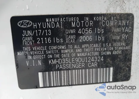 2013 Hyundai Elantra Gt z USA, uszkodzony, nr VIN KMHD35LE9DU124324